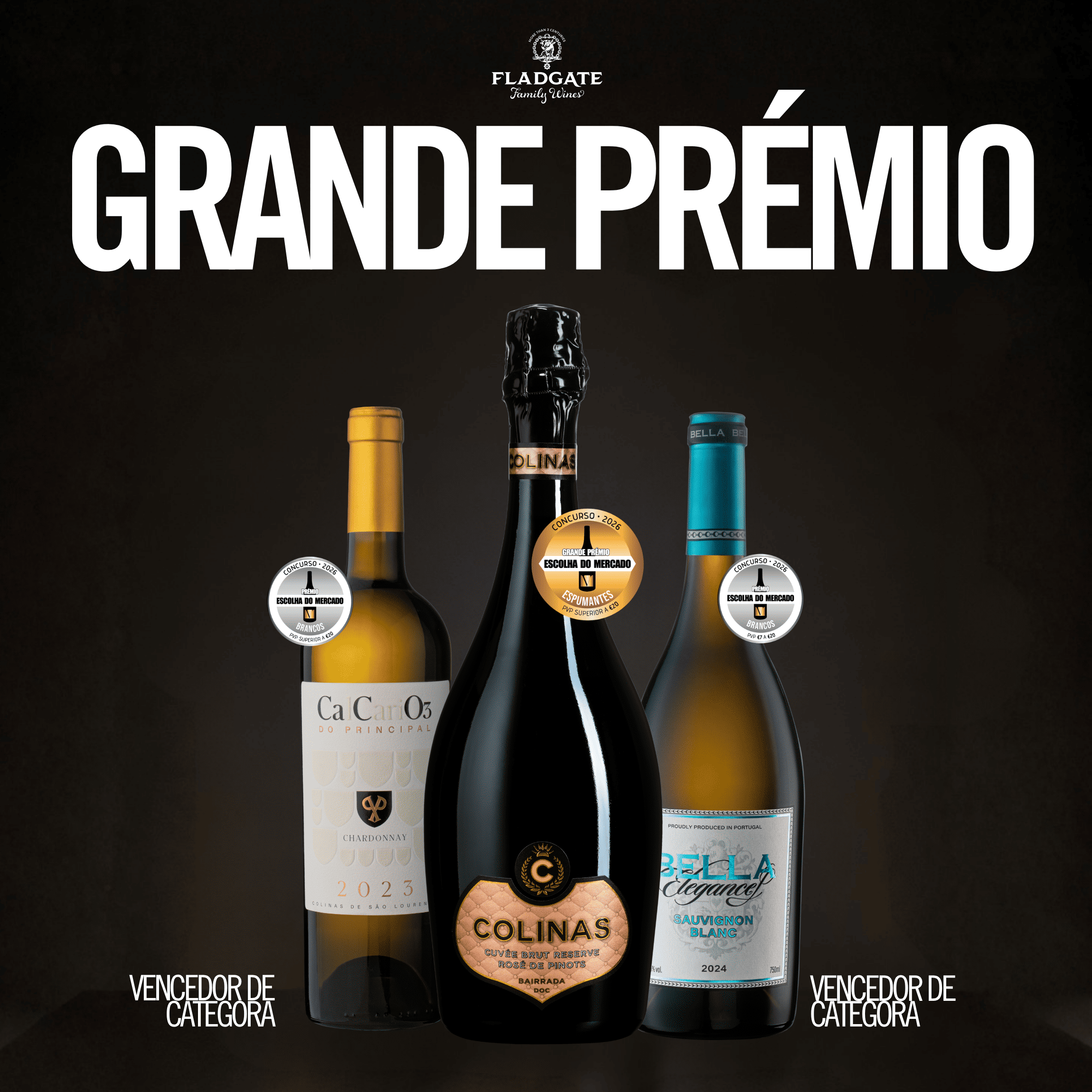 Colinas Cuvée Rosé de Pinots Bairrada Reserva Rosé 2017 conquista grande prémio no Escolha do Mercado 2026