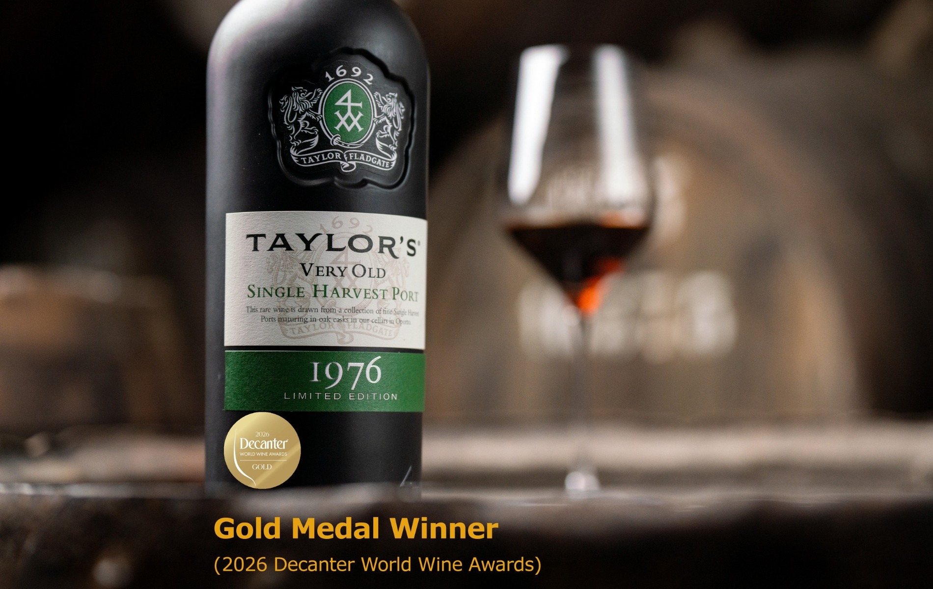 Taylor’s 1976 Single Harvest Tawny Wins Gold at DWWA 2026
